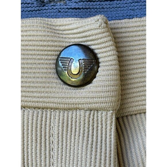 Ladies' Low Rise Full Seat Breeches Size 28 Beige Ribbed Equestrian Riding Pants - Picture 5 of 11